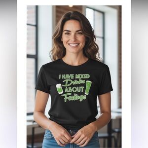 Horizon ny brand black T-shirt fun sayings in free on front